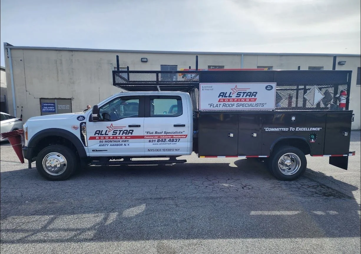 Deck preparation for EPDM installation — All-Star Roofing Inc. commercial project in Lindenhurst NY